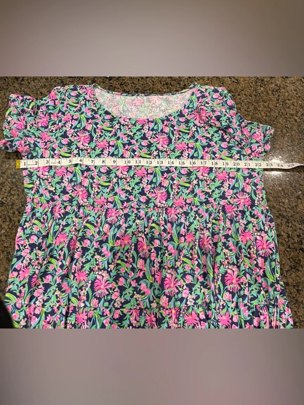 Lilly Pulitzer Jodee Tiered Swing Dress in Low Tide Navy Garden Print Size XL - Picture 6 of 10
